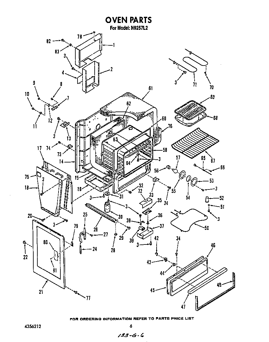 Roper N9257L2 oven diagram