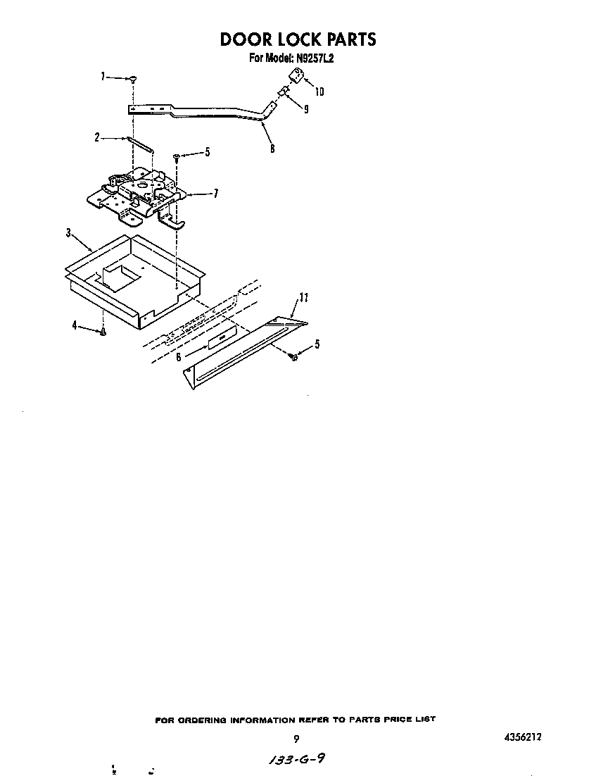 Roper N9257L2 door lock diagram