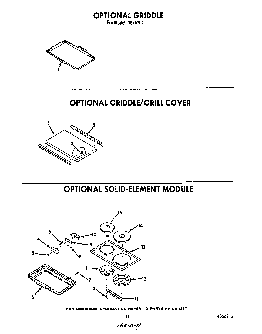 Roper N9257L2 ^griddle diagram