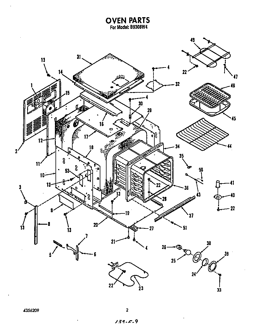 Roper B9308W4 oven diagram