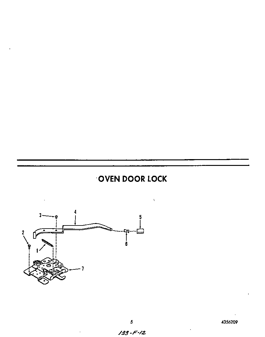 Roper B9308W4 oven door lock diagram