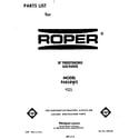 Roper F4858*3 front cover diagram