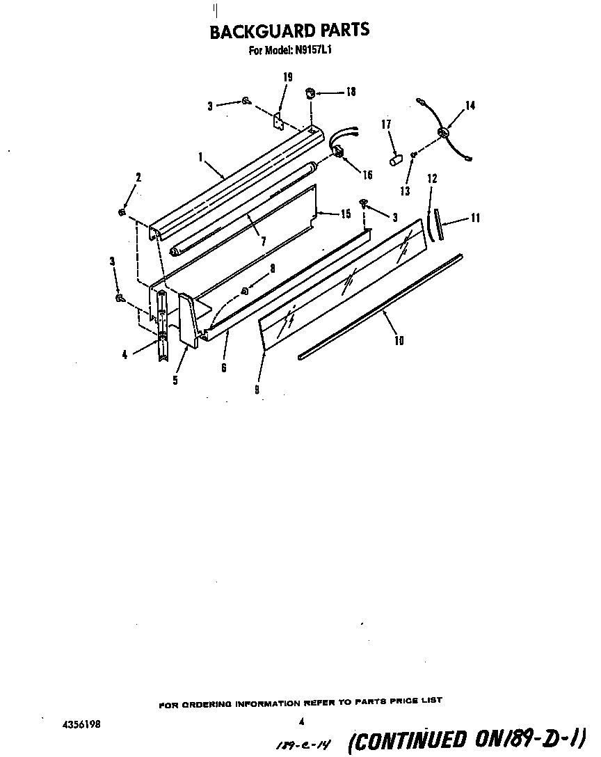 Roper N9157L1 backguard diagram