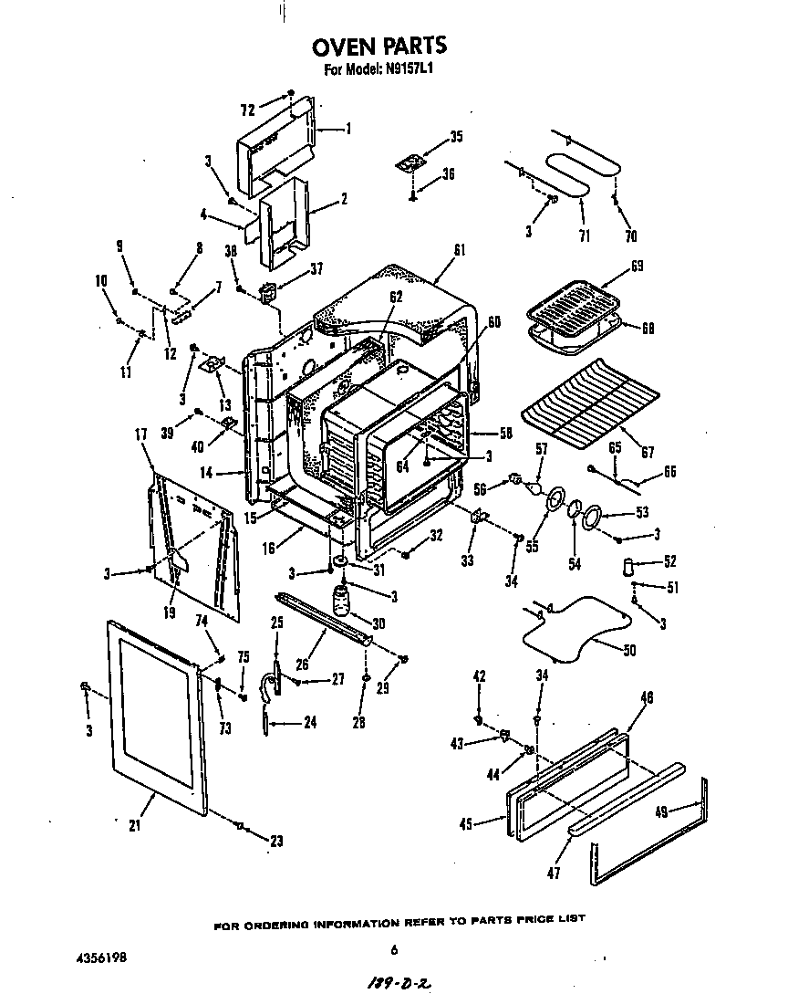 Roper N9157L1 oven diagram