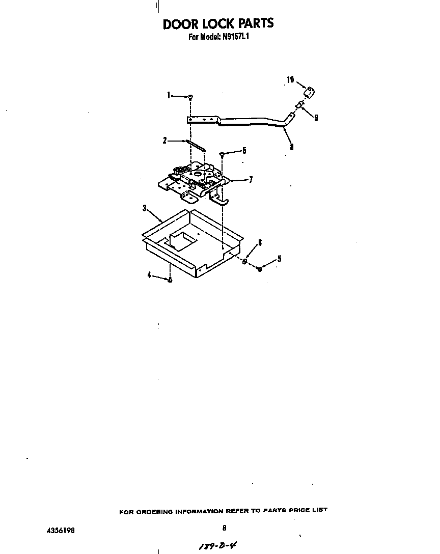 Roper N9157L1 door lock diagram