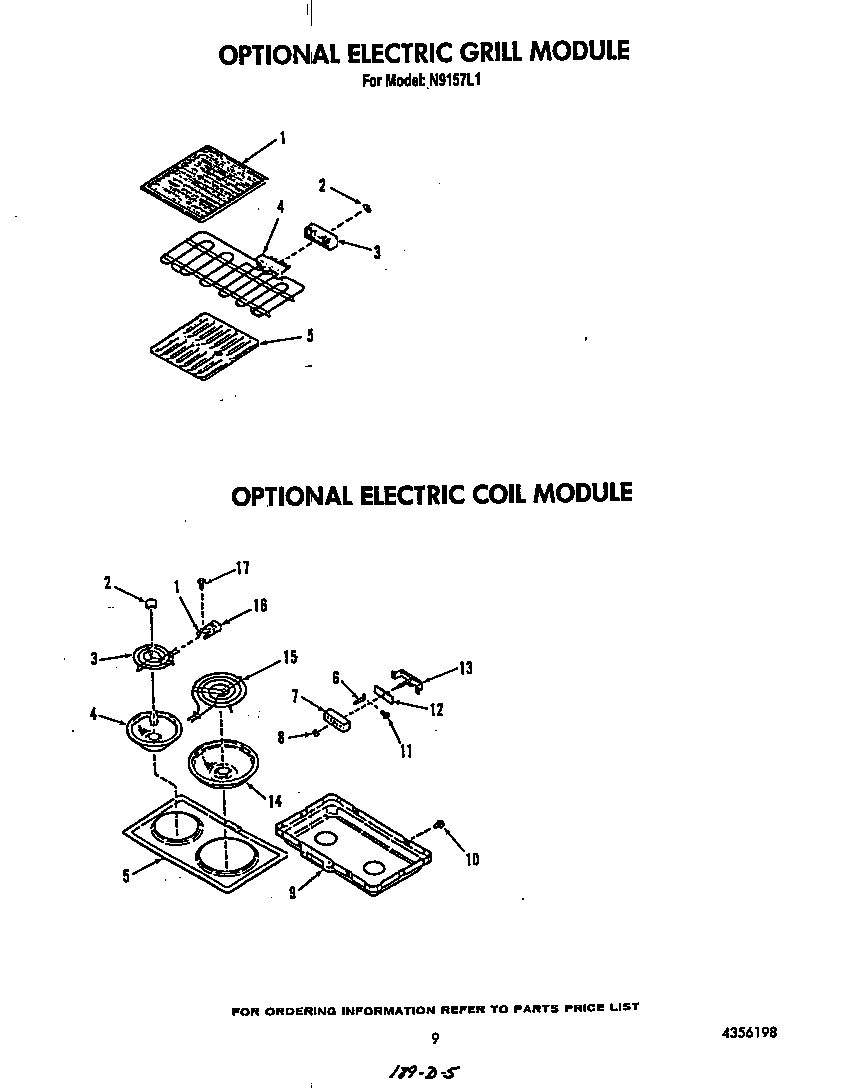 Roper N9157L1 ^electric grill diagram
