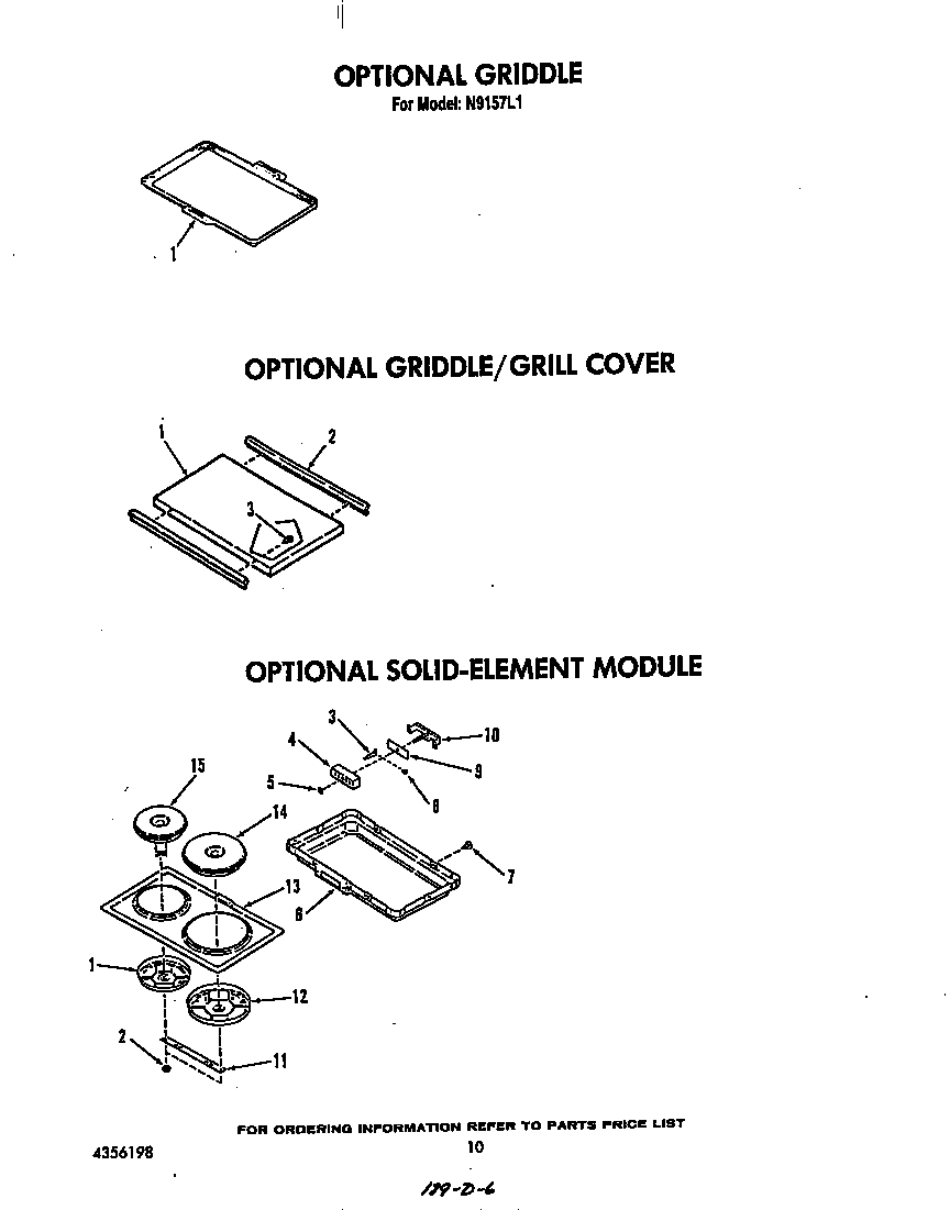 Roper N9157L1 ^griddle diagram