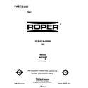 Roper B8758B2 front cover diagram