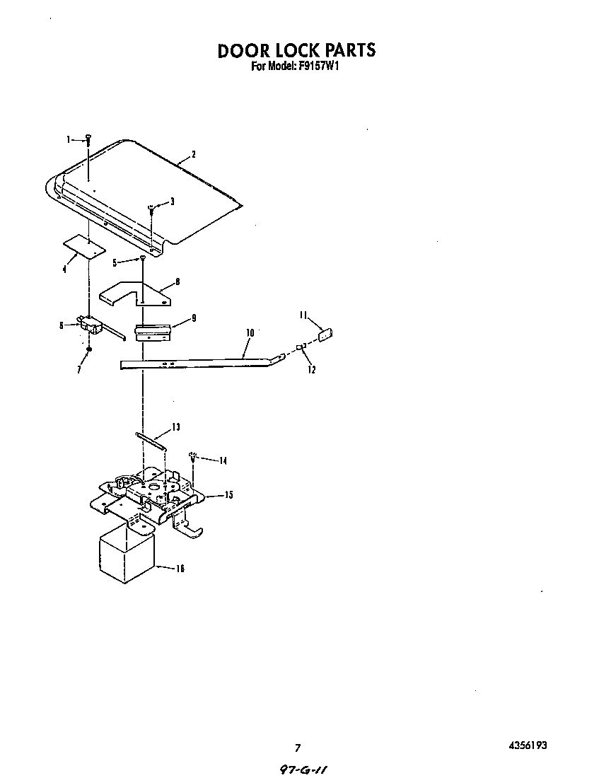 Roper F9157*1 door lock diagram