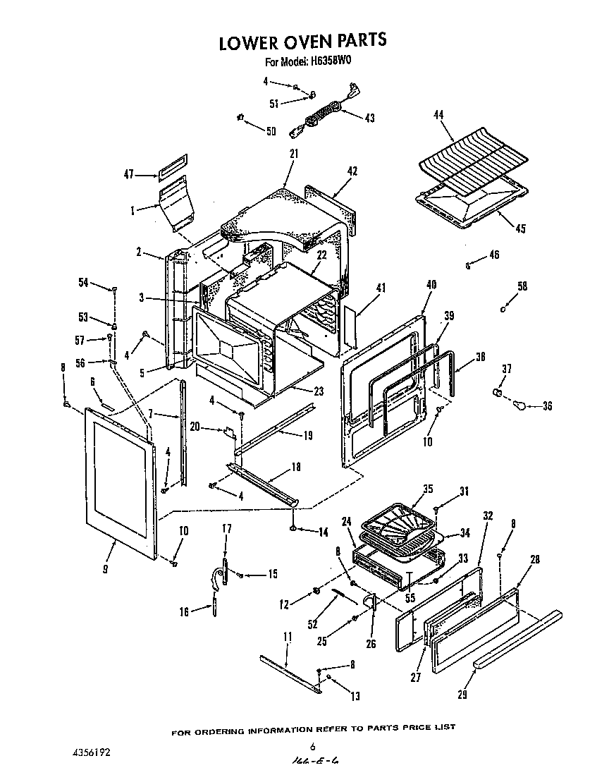 Roper H6358*0 lower oven diagram