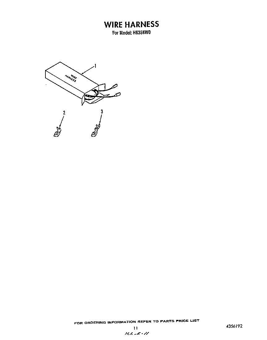 Roper H6358*0 wire harness diagram