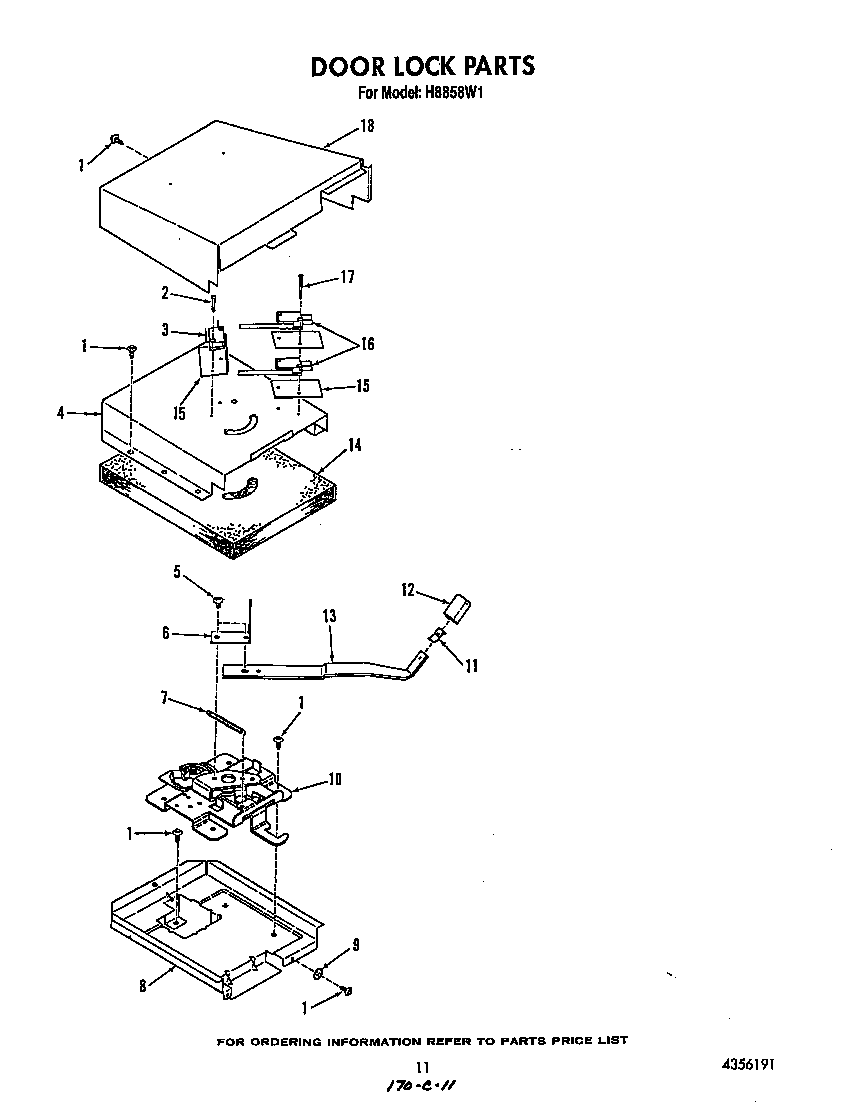 Roper H8858W1 door lock diagram