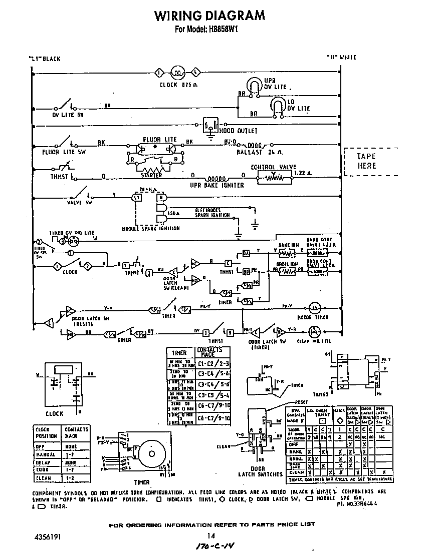 Roper H8858W1 wiring diagram diagram