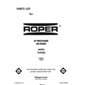 Roper F6508W1 front cover diagram