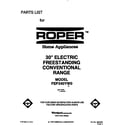 Roper FEP340YW0 front cover diagram