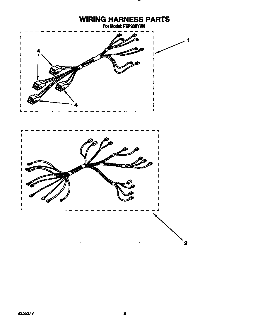 Roper FEP330YW0 wiring harness diagram