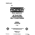 Roper FES340YW0 front cover diagram