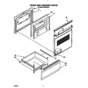 Roper FES340YW0 door and drawer diagram
