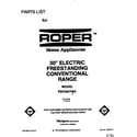 Roper FEP320YW0 front cover diagram