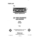 Roper F4007*2 front cover diagram