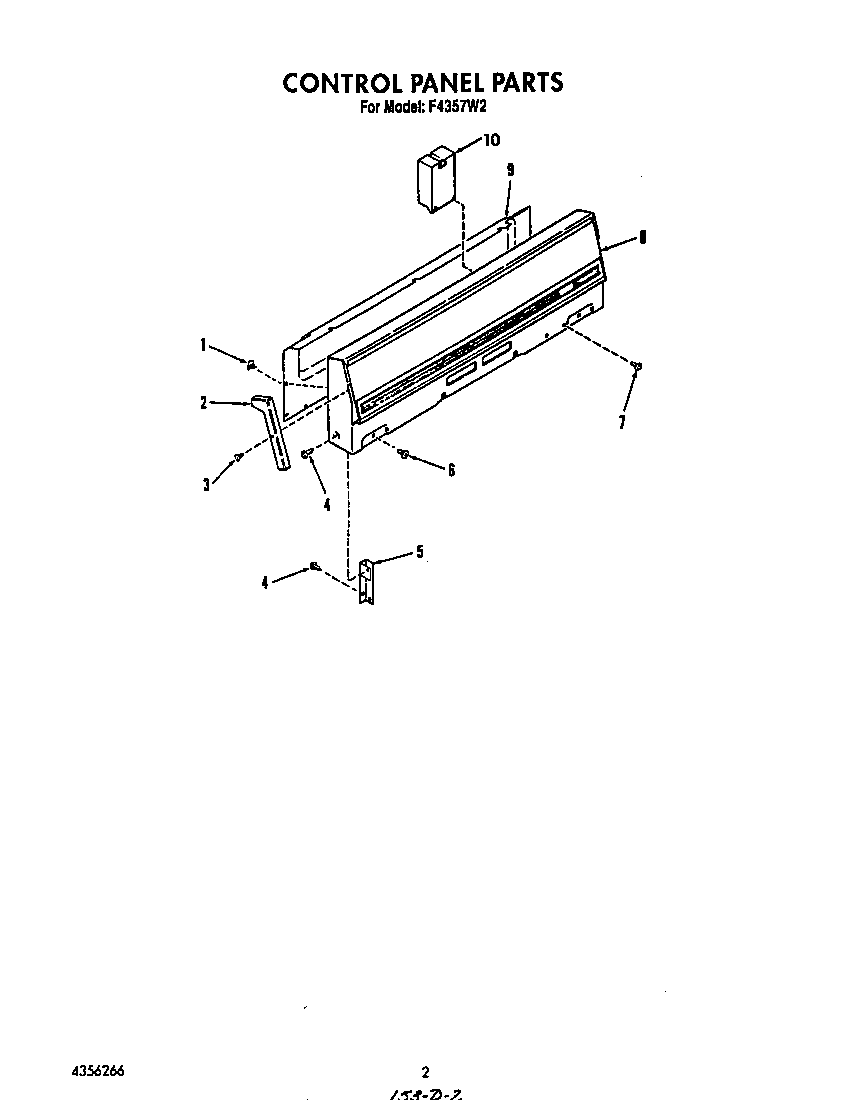 Roper F4357*2 control panel diagram