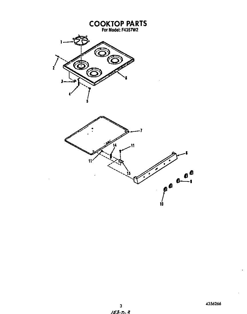Roper F4357*2 cook top diagram