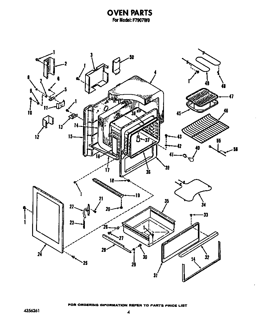Roper F7907W0 oven diagram