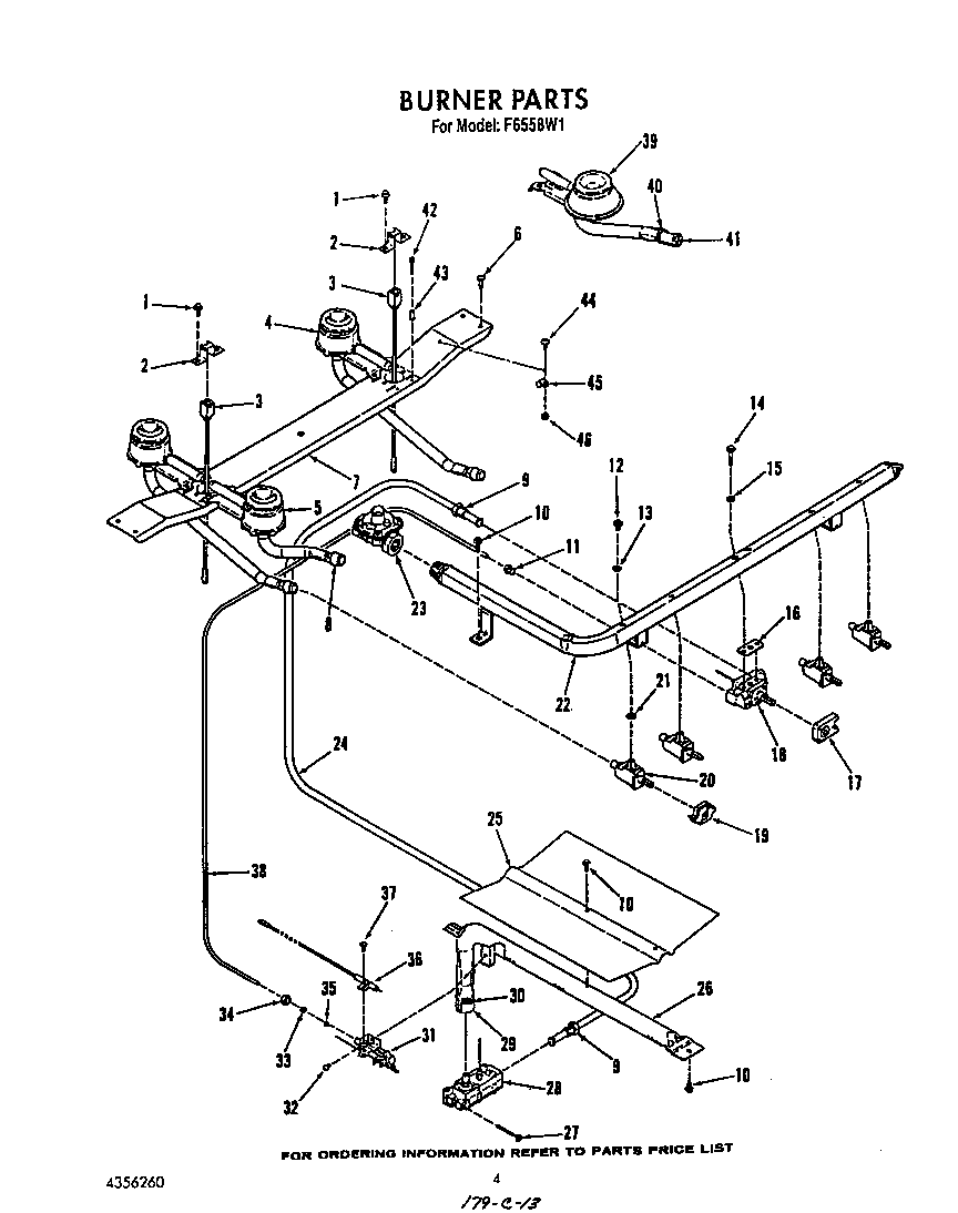 Roper F6558W1 burner diagram