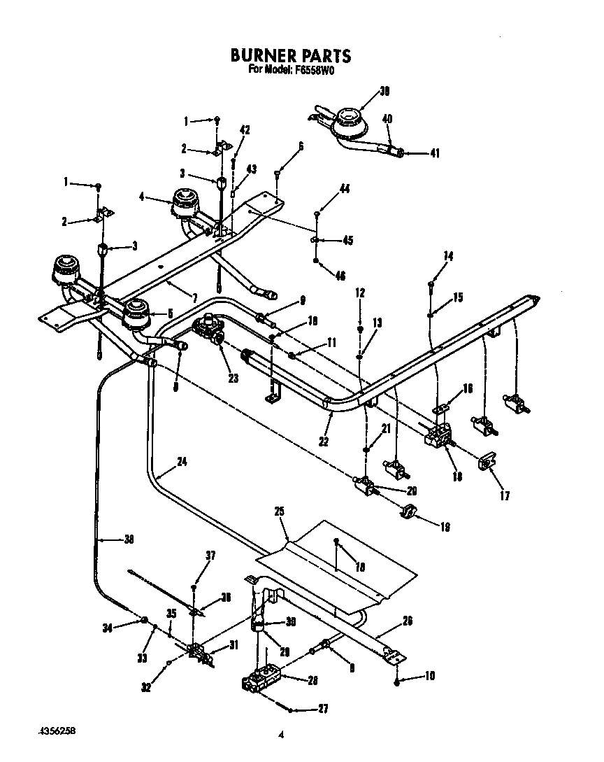 Roper F6558W0 burner diagram