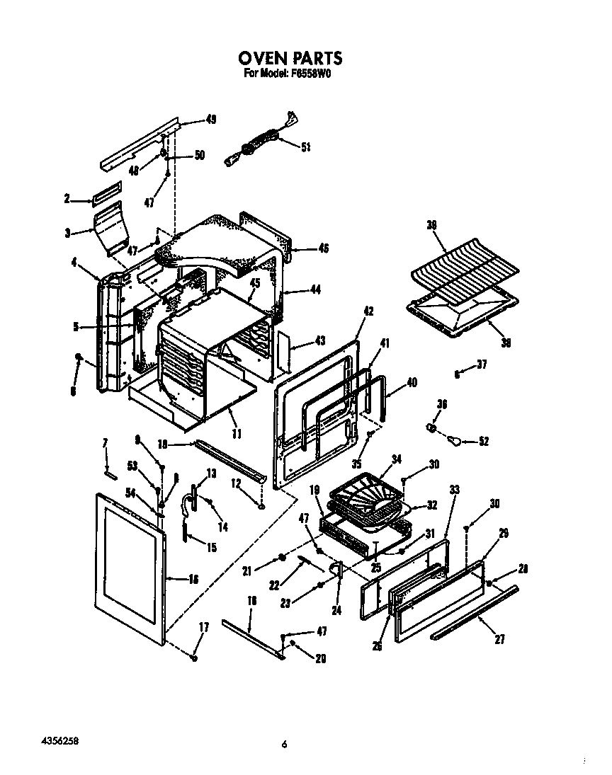 Roper F6558W0 oven diagram