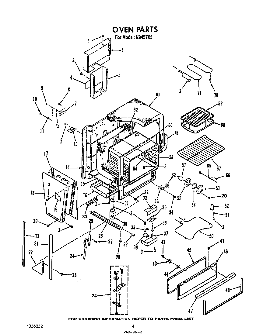 Roper N9457X5 oven diagram