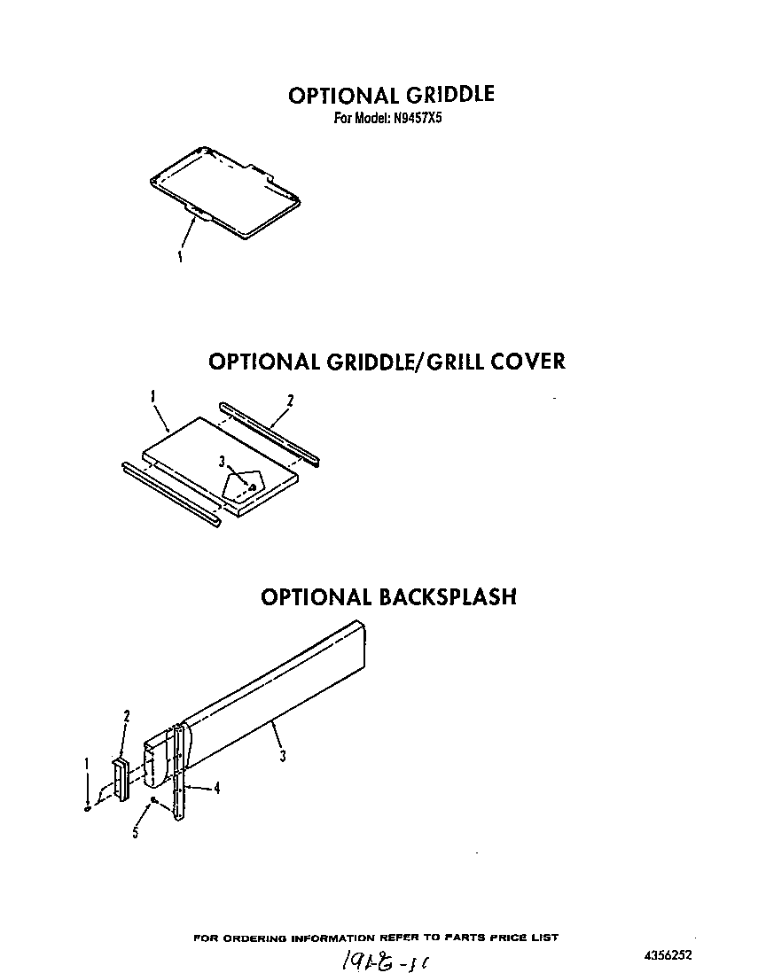 Roper N9457X5 ^griddle diagram