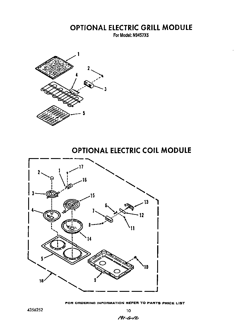 Roper N9457X5 ^electric grill diagram