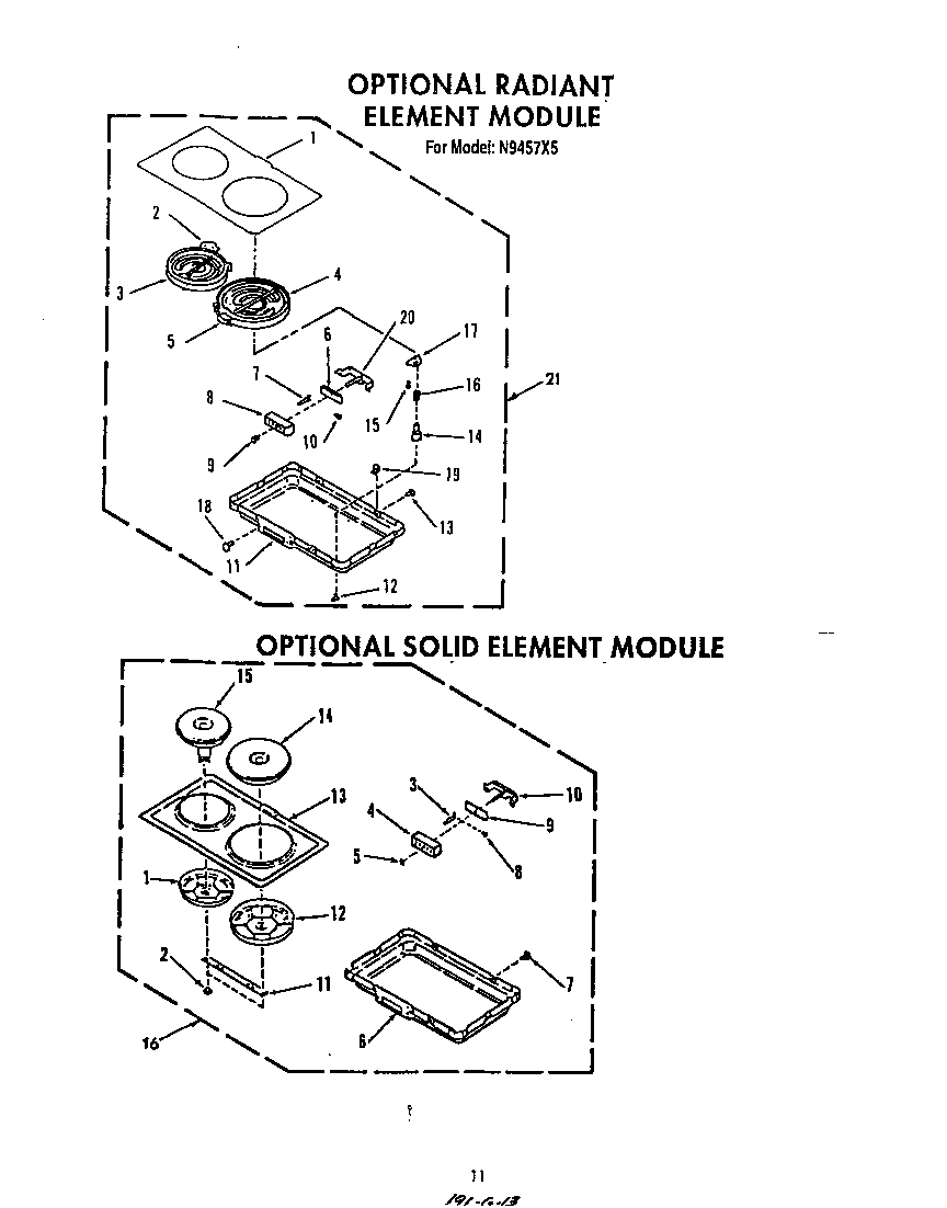 Roper N9457X5 ^radiant element diagram