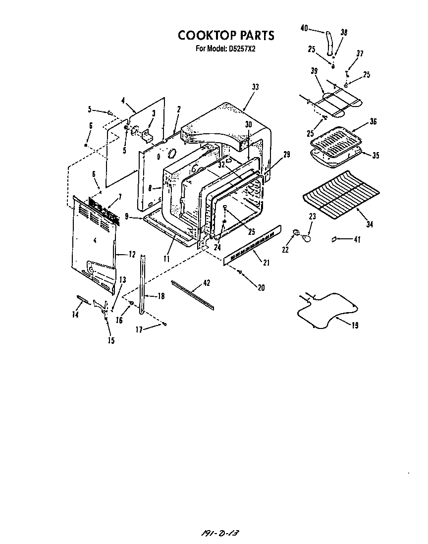Roper D5257*2 cook top diagram