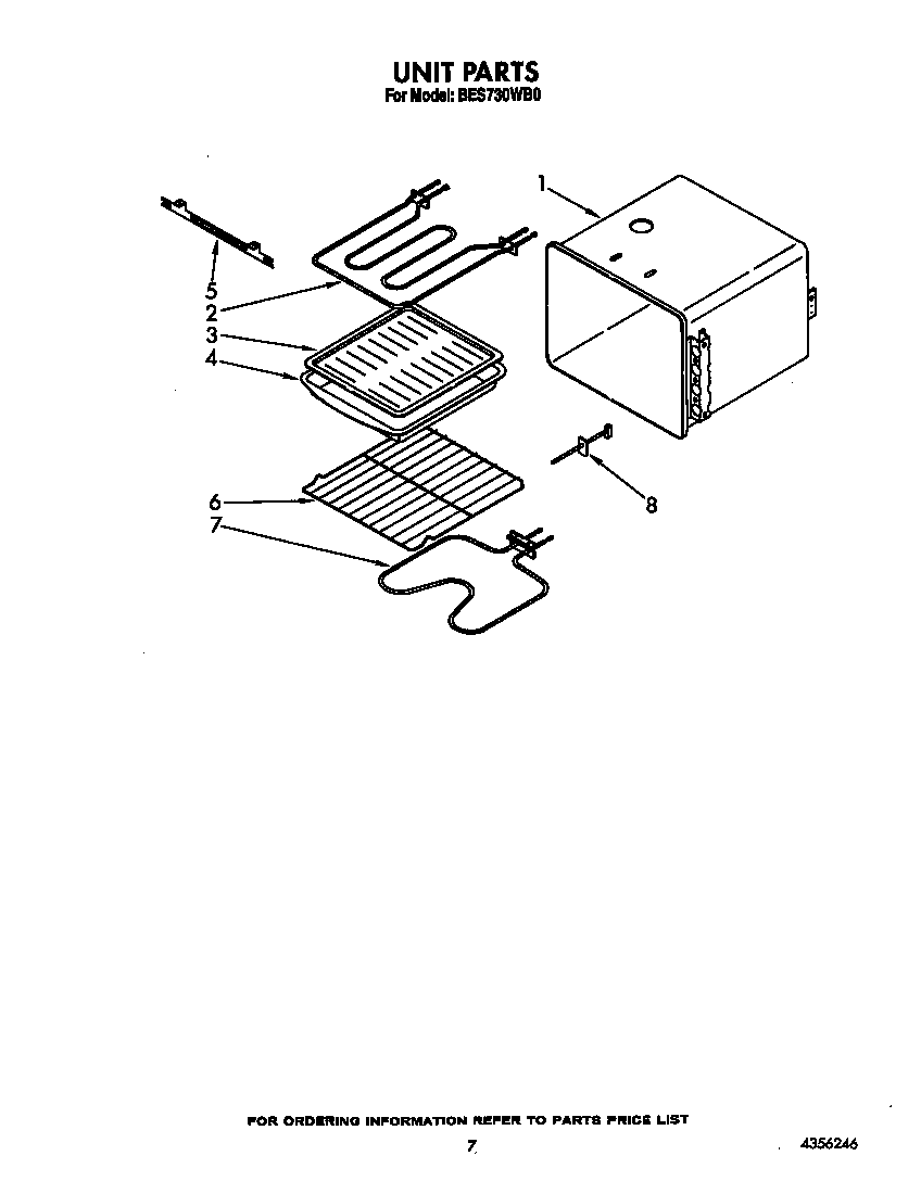 Roper BES730WB0 unit diagram