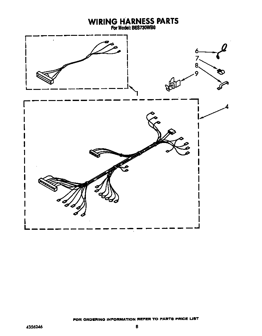 Roper BES730WB0 wiring harness diagram