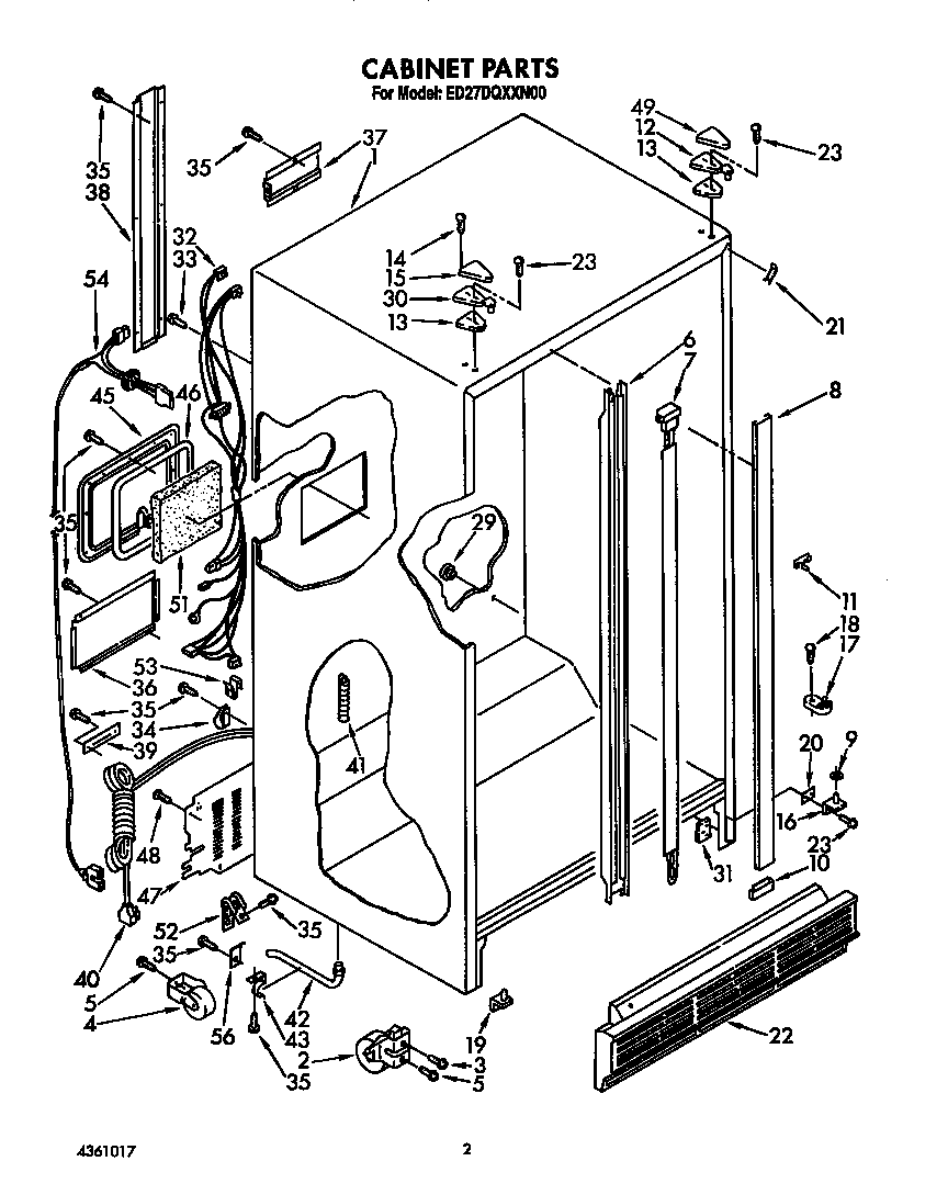 Whirlpool ED27DQXXW00 cabinet diagram