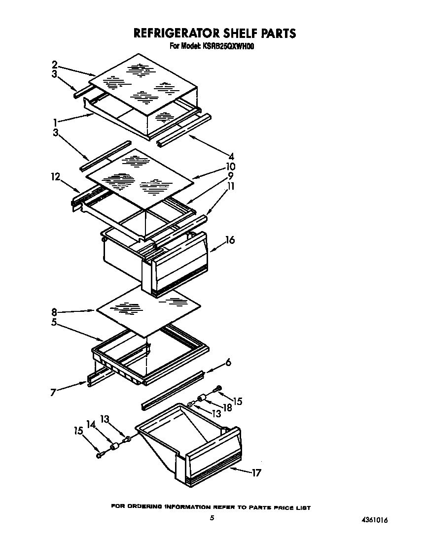 KitchenAid KSRB25QXWH00 refrigerator shelf diagram