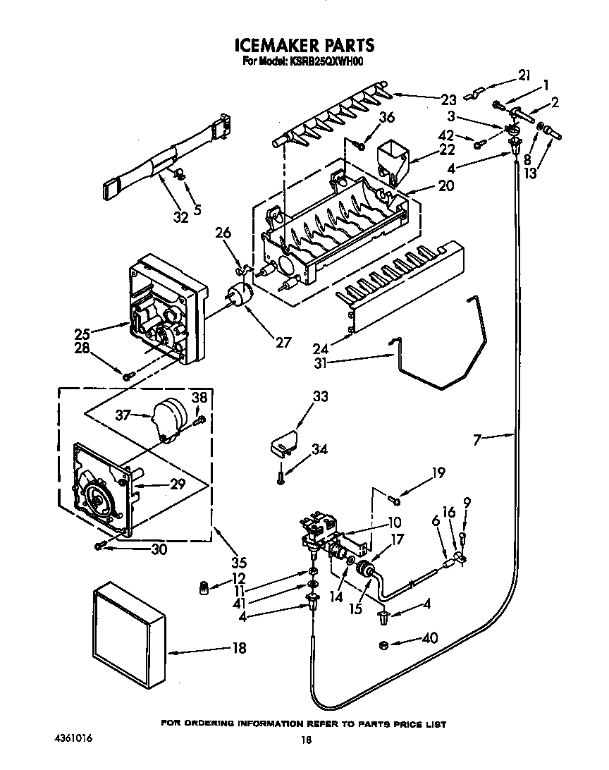 KitchenAid KSRB25QXWH00 icemaker diagram