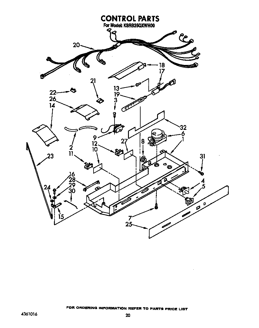 KitchenAid KSRB25QXWH00 control diagram