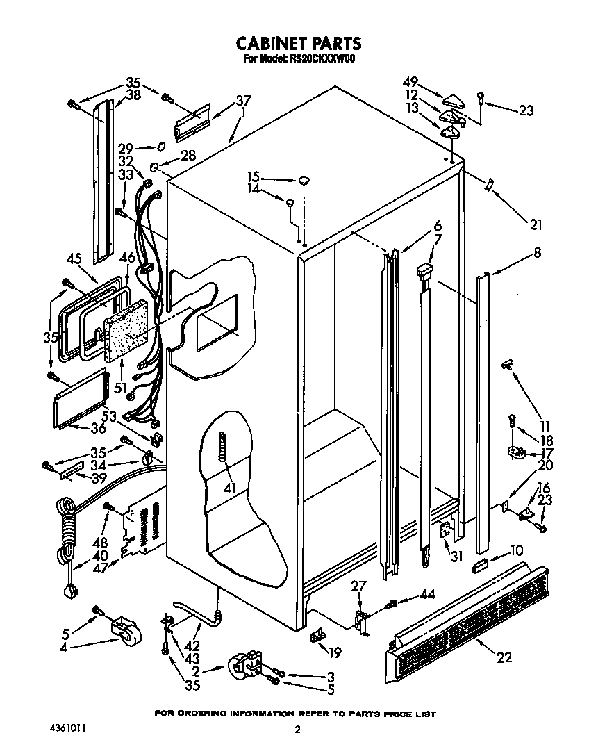 Roper RS20CKXXW00 cabinet diagram