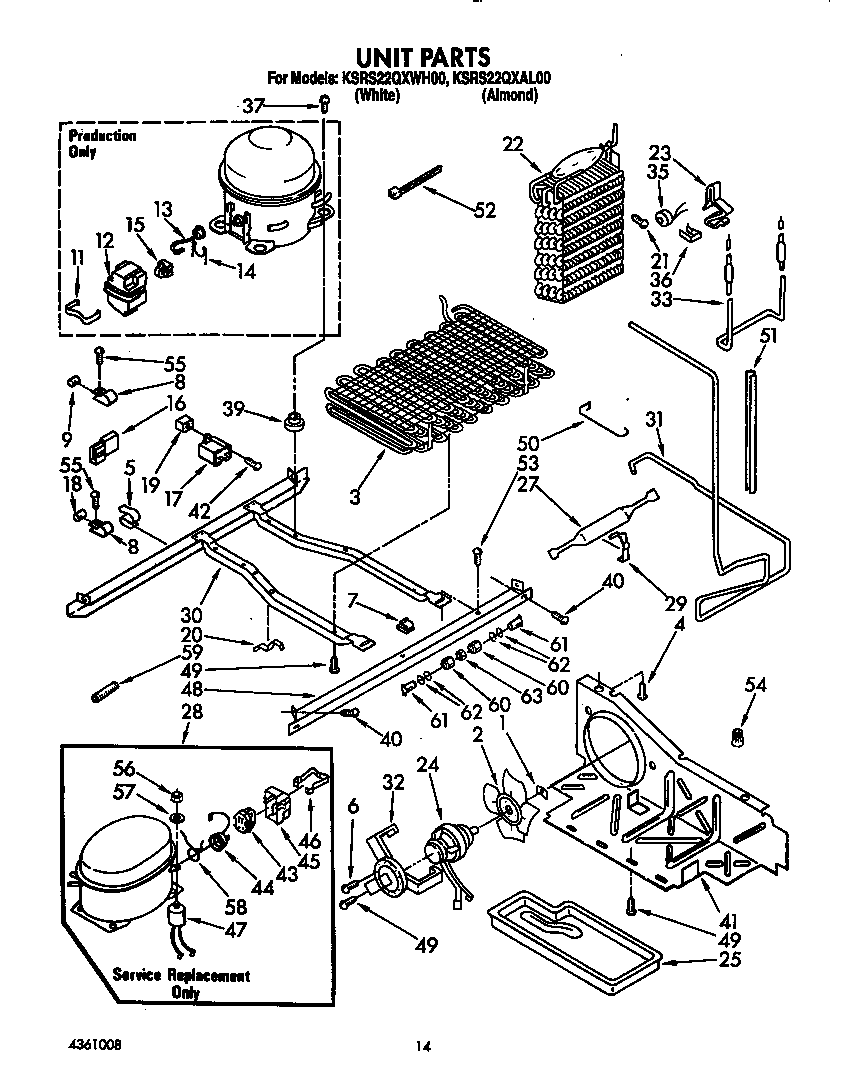 KitchenAid KSRS22QXWH00 unit diagram