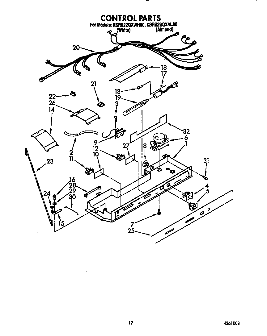KitchenAid KSRS22QXWH00 control diagram
