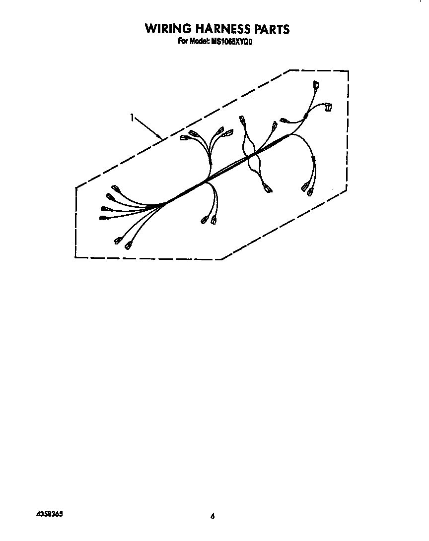 Whirlpool MS1065XYQ0 wiring harness diagram