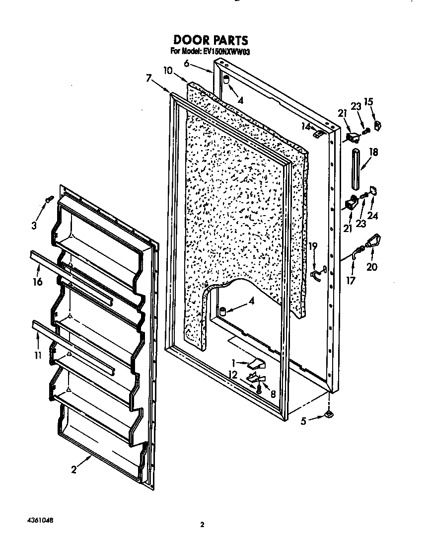 Whirlpool EV150NXWW03 door diagram