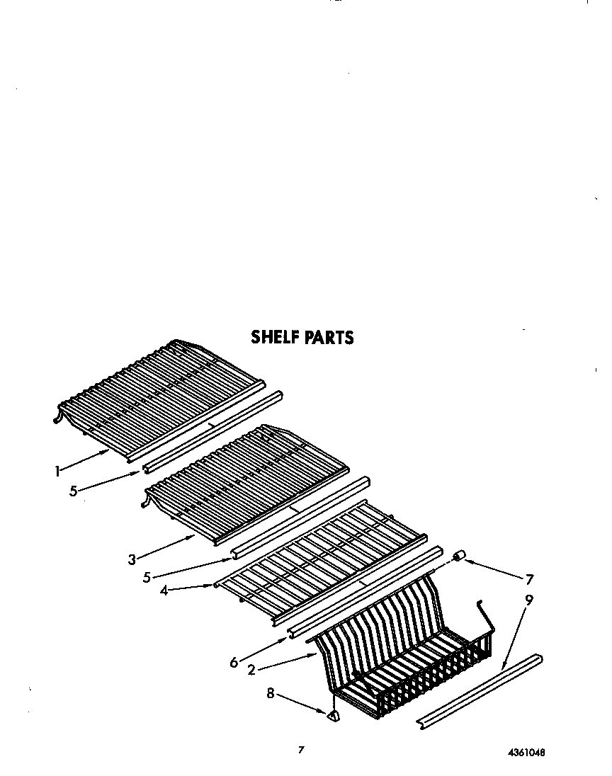 Whirlpool EV150NXWW03 shelf diagram