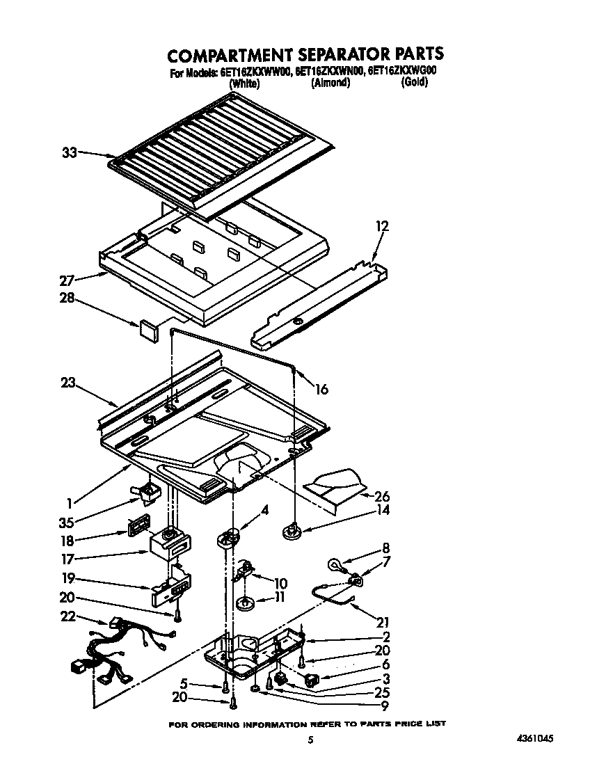 Whirlpool 6ET16ZKXWW00 compartment separator diagram