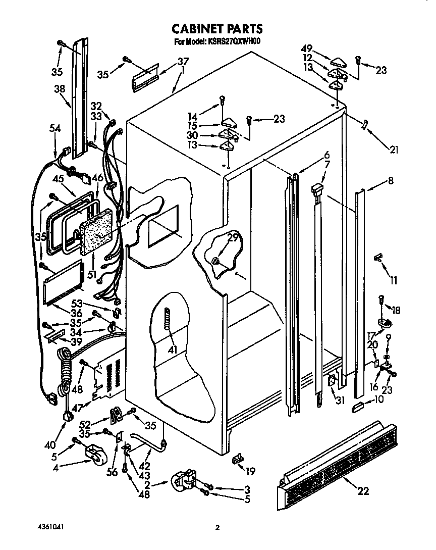 KitchenAid KSRS27QXWH00 cabinet diagram