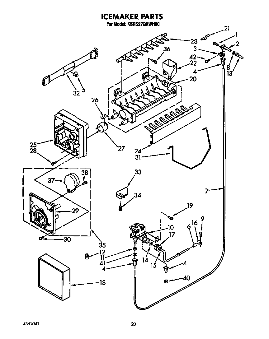 KitchenAid KSRS27QXWH00 icemaker diagram